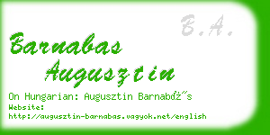 barnabas augusztin business card